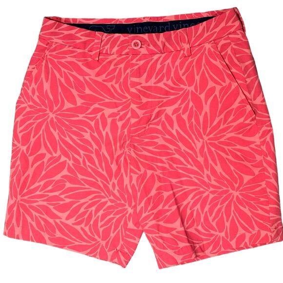 Vineyard Vines Mens Breaker Shorts Bloom Pattern Pink 8" Inseam Sz 28 - Picture 1 of 8